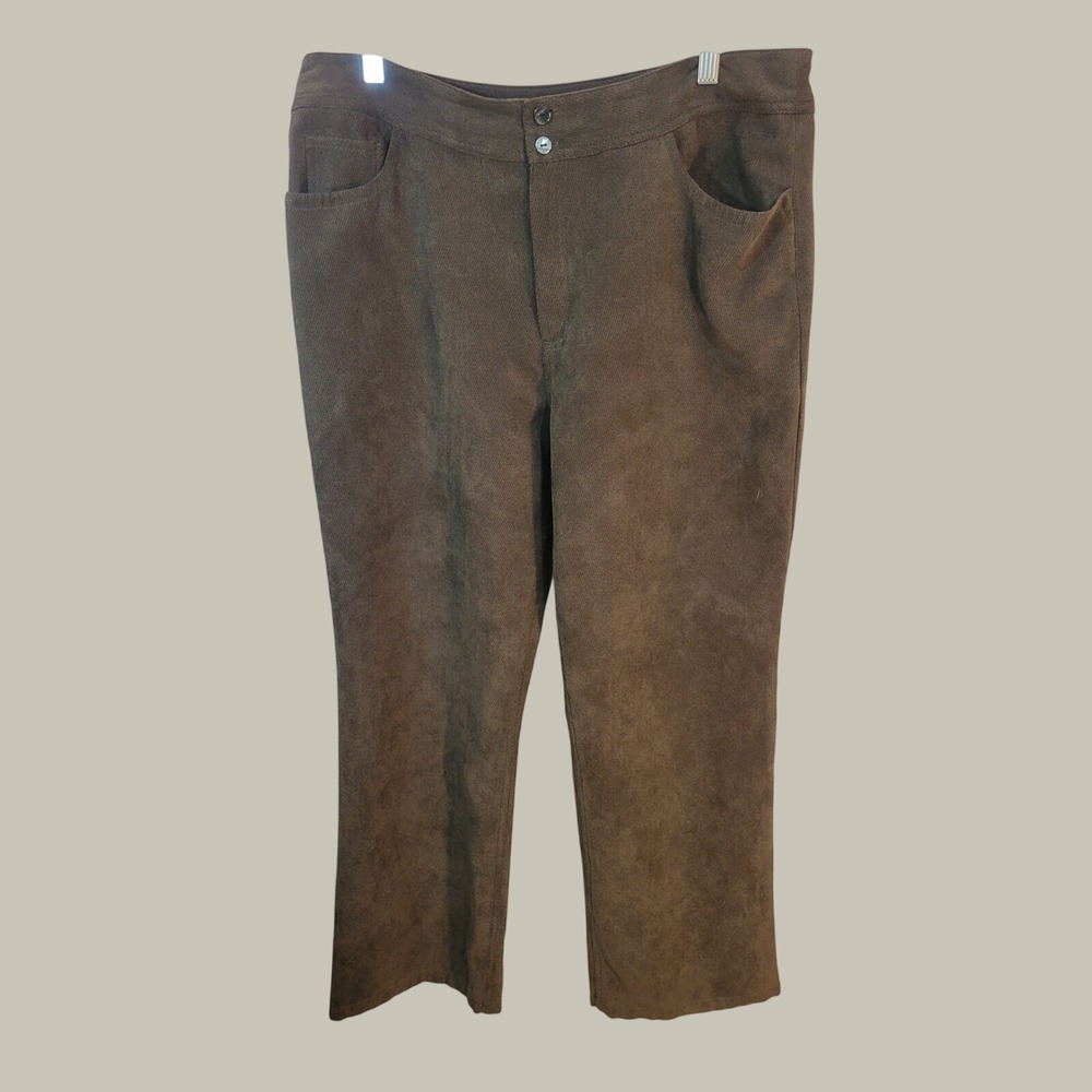 Chicos Pants Straight Leg Classic Minimalist Professional Casual Brown Sz 3 (XL)
